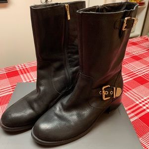 Vince Camuto vv-Wexel Mid Calf Blavk Leather Boot